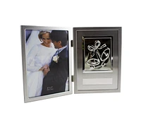 5x7" Aluminum Frame with 2 Wedding Bells
