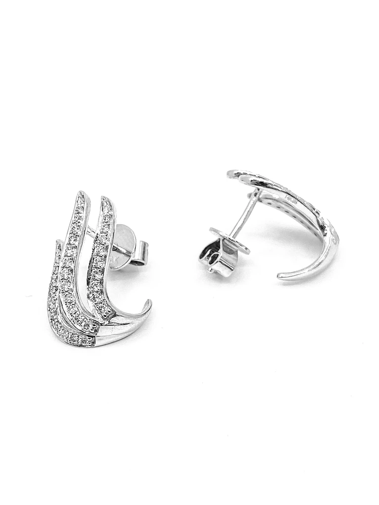 14K White Gold 0.36cttw Diamond Earrings