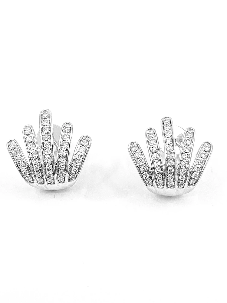 14K White Gold 0.37cttw Diamond Earrings