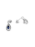 10K White Gold 0.70cttw Genuine Sapphire Earrings