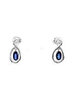 10K White Gold 0.70cttw Genuine Sapphire Earrings