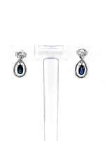 10K White Gold 0.70cttw Genuine Sapphire Earrings