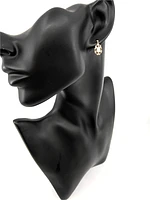 10K Yellow Gold 0.50cttw Genuine Opal and 0.06cttw Diamond Earrings