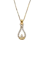 10K Yellow Gold 0.20cttw Canadian Diamond Pendant, 18"