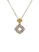 10K White & Yellow Gold 0.25cttw Diamond Pendant, 18"