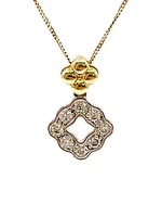 10K White & Yellow Gold 0.25cttw Diamond Pendant, 18"