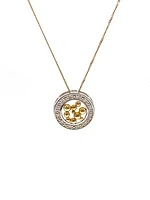 10K White & Yellow Gold 0.12cttw Diamond Pendant, 18"