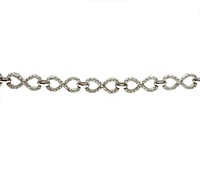 14K White Gold 2.10cttw Diamond Infinity Tennis Bracelet, 7"