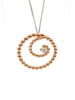 10K White & Rose Gold 0.08cttw Diamond Pendant, 18"