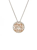 10K White & Rose Gold 0.35cttw Diamond Pendant, 18"