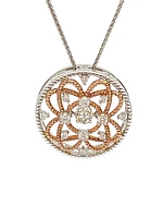 10K White & Rose Gold 0.35cttw Diamond Pendant, 18"