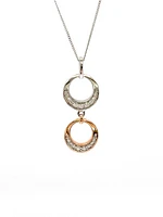 10K White & Rose Gold 0.39cttw Diamond Pendant, 18"