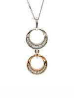 10K White & Rose Gold 0.39cttw Diamond Pendant, 18"