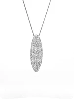 10K White Gold 2.11cttw Diamond Pave Pendant, 18"