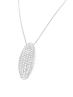 10K White Gold 2.11cttw Diamond Pave Pendant, 18"