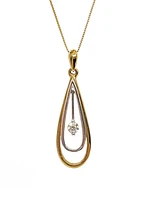 10K White & Yellow Gold 0.10cttw Canadian Diamond Necklace, 18"