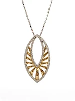 10K White & Yellow Gold 0.25cttw Diamond Pendant, 18"