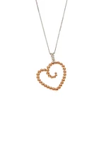 10K White & Rose Gold 0.04cttw Diamond Heart Pendant, 18"