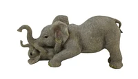 Elephant Mom & Baby Playing Figurine