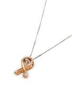 10K Rose Gold & White Gold 0.10cttw Diamond Pendant, 18"