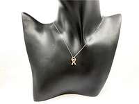 10K Rose Gold & White Gold 0.10cttw Diamond Pendant, 18"