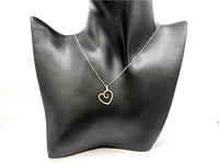10K White & Rose Gold 0.04cttw Diamond Heart Pendant, 18"