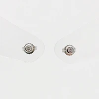 10K White Gold 0.08cttw Diamond Bezel Set Solitaire Earrings