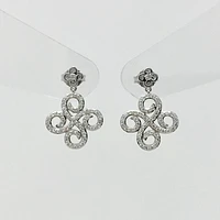 10K White Gold 0.50cttw Diamond Chandelier Dangle Drop Earrings
