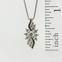 10K White Gold 0.50cttw Diamond Pendant, 18"