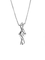Sterling Silver 0.15cttw Canadian Diamond Pendant, 18"