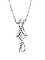 Sterling Silver 0.15cttw Canadian Diamond Pendant, 18"