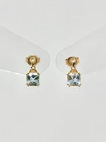 AQUAMARINE AND DIAMOND EARRINGS