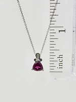 Rhodalite Garnet and Diamond Pendant