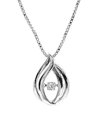 Sterling Silver 0.065cttw Canadian Diamond Necklace, 18"