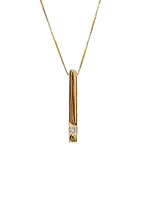 10K Yellow Gold 0.072cttw Diamond Pendant, 18"