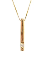 10K Yellow Gold 0.072cttw Diamond Pendant, 18"