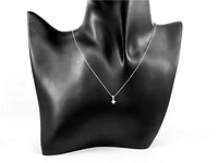 10K White Gold 0.123cttw Princess Cut Canadian Diamond Pendant, 18"
