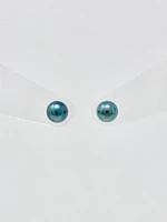 Cultured Black Pearl Stud Earrings