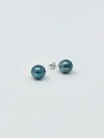 Cultured Black Pearl Stud Earrings
