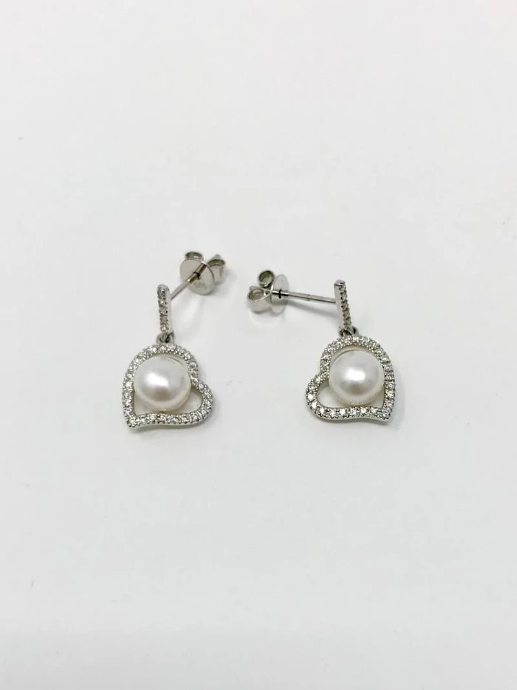 PEARL AND DIAMOND EARRINGS