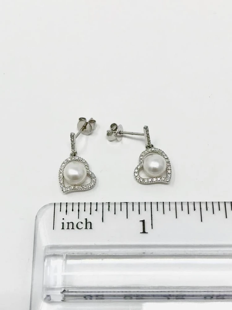 PEARL AND DIAMOND EARRINGS