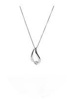 10K White Gold 0.035cttw Canadian Diamond Necklace, 18"