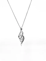 10K White Gold 0.10cttw Canadian Diamond Pendant, 18"