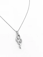 10K White Gold 0.10cttw Canadian Diamond Pendant, 18"