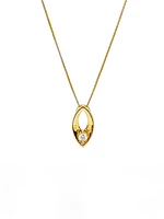10K Yellow Gold 0.066cttw Canadian Diamond Necklace, 18"