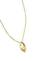 10K Yellow Gold 0.066cttw Canadian Diamond Necklace, 18"