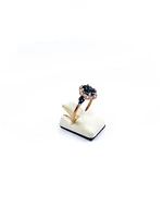 10K Rose Gold 1.50cttw Genuine Sapphire & 0.30cttw Diamonds Ring, size 6.5