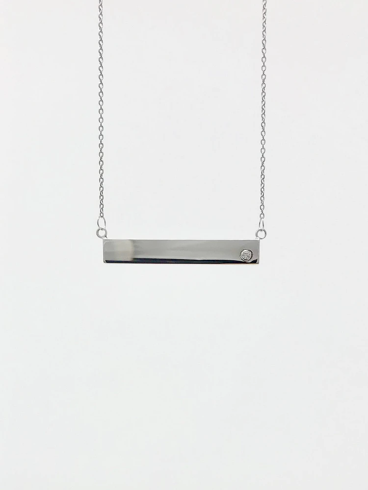 Bar Necklace with Cubic Zirconia