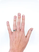 10K White Gold 0.30cttw Genuine Emerald and 0.07cttw Diamond Ring, 6.5