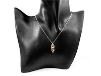 Sterling Silver and 10K Rose Gold 0.231cttw Diamond Pendant, 18"